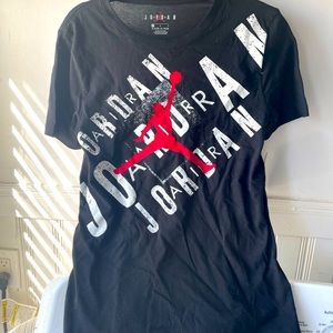 Boys L Black Red Nike Jordan Tee NWT